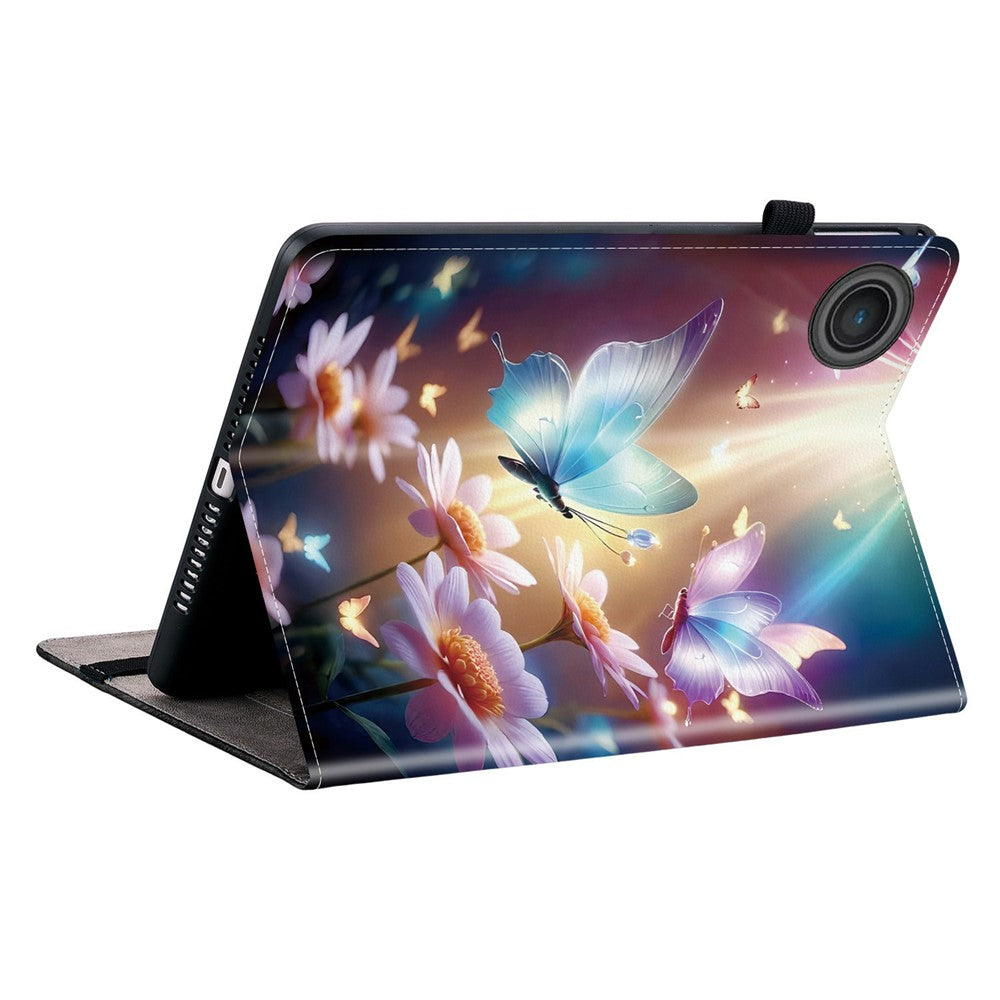 For Lenovo Tab TB311FU Leather Case Pattern Printed Stand Tablet Cover with Card Slots - Butterfly Floral