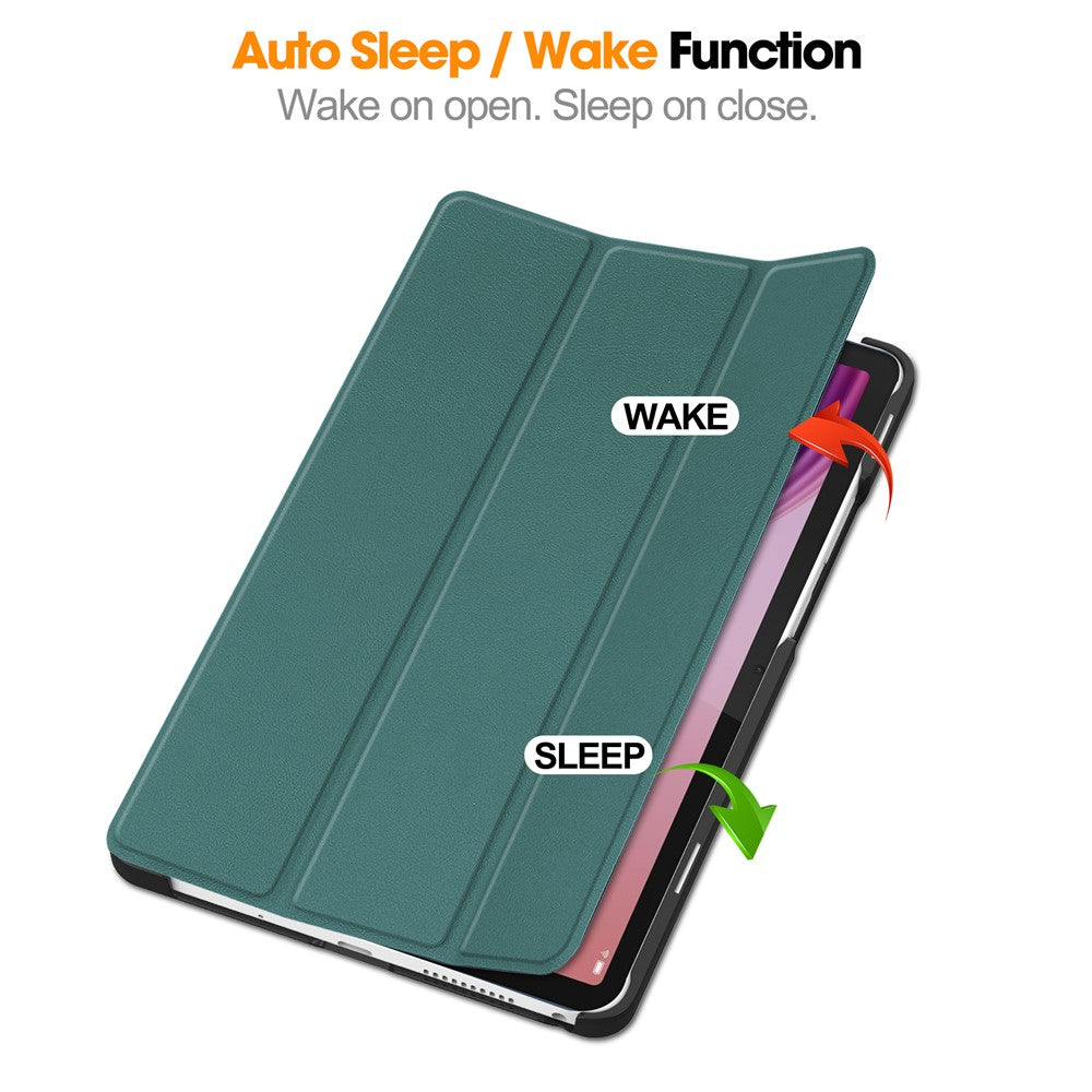 For Lenovo Tab K9 / Tab One Case Anti-Drop Leather Stand Tablet Cover - Blackish Green