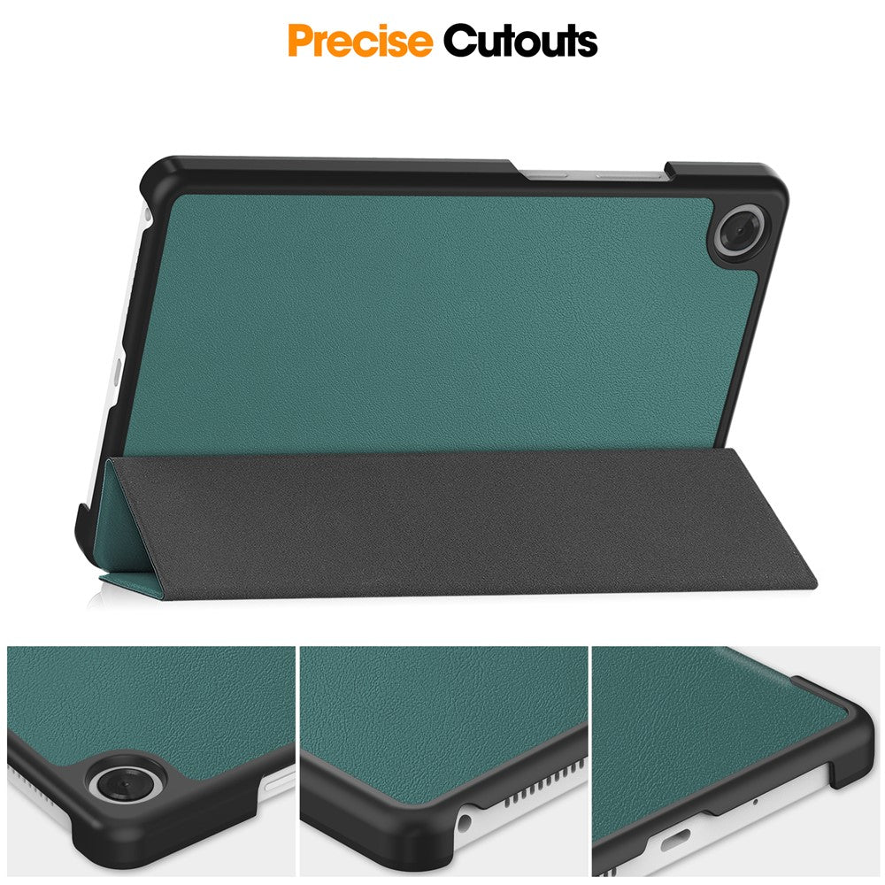 For Lenovo Tab K9 / Tab One Case Anti-Drop Leather Stand Tablet Cover - Blackish Green