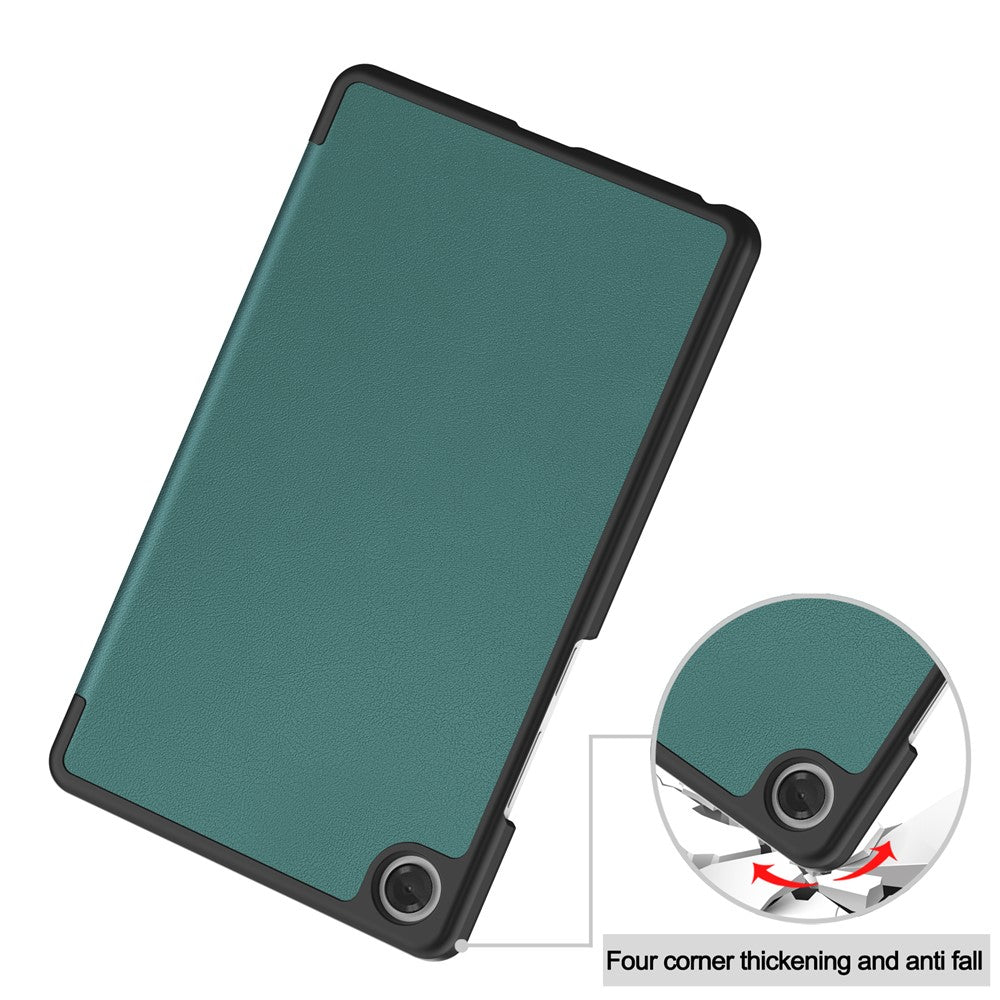 For Lenovo Tab K9 / Tab One Case Anti-Drop Leather Stand Tablet Cover - Blackish Green