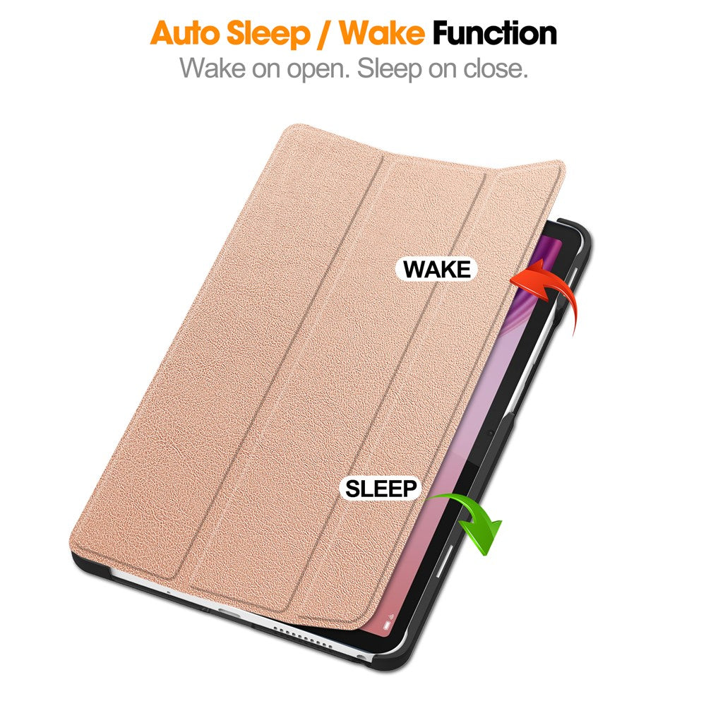 For Lenovo Tab K9 / Tab One Case Anti-Drop Leather Stand Tablet Cover - Rose Gold