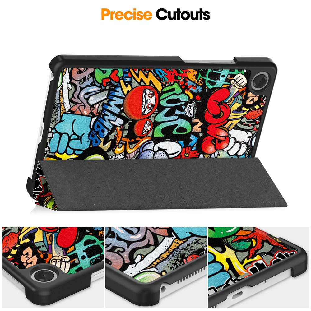 For Lenovo Tab K9 / Tab One Case Pattern Print Leather Stand Tablet Cover - Graffiti