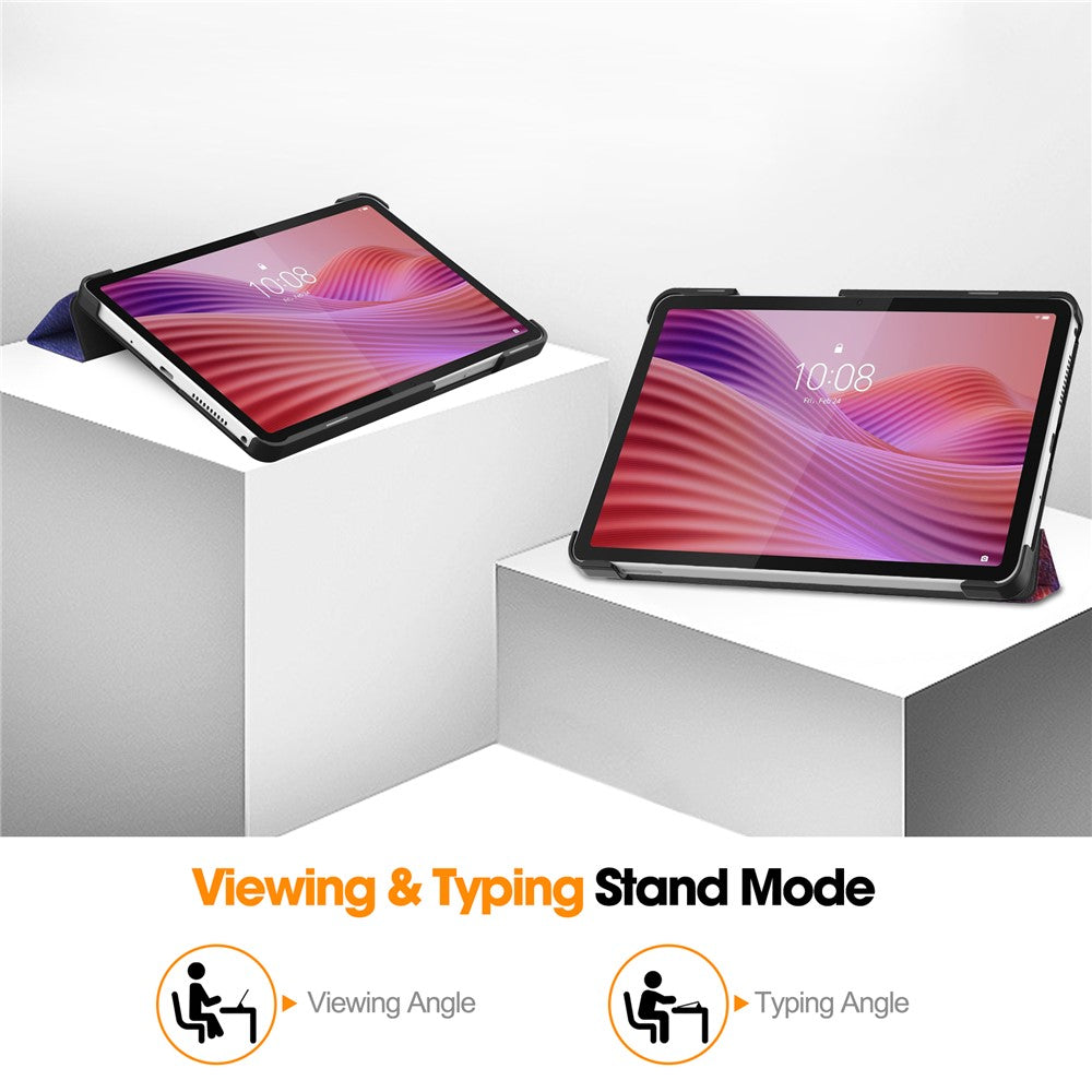 For Lenovo Tab K9 / Tab One Case Pattern Print Leather Stand Tablet Cover - Galaxy