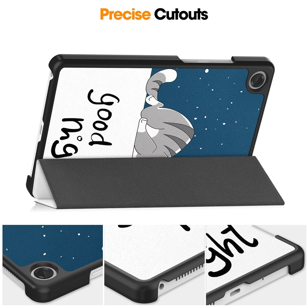For Lenovo Tab K9 / Tab One Case Pattern Print Leather Stand Tablet Cover - Cat