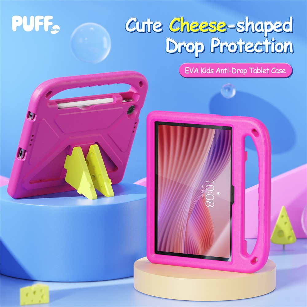 For Lenovo Tab 10.1 (2025) / Lenovo Tab K10 (2nd Gen) Tablet Case with Kickstand DUX DUCIS Puff Series EVA Kids Shockproof Cover - Pink