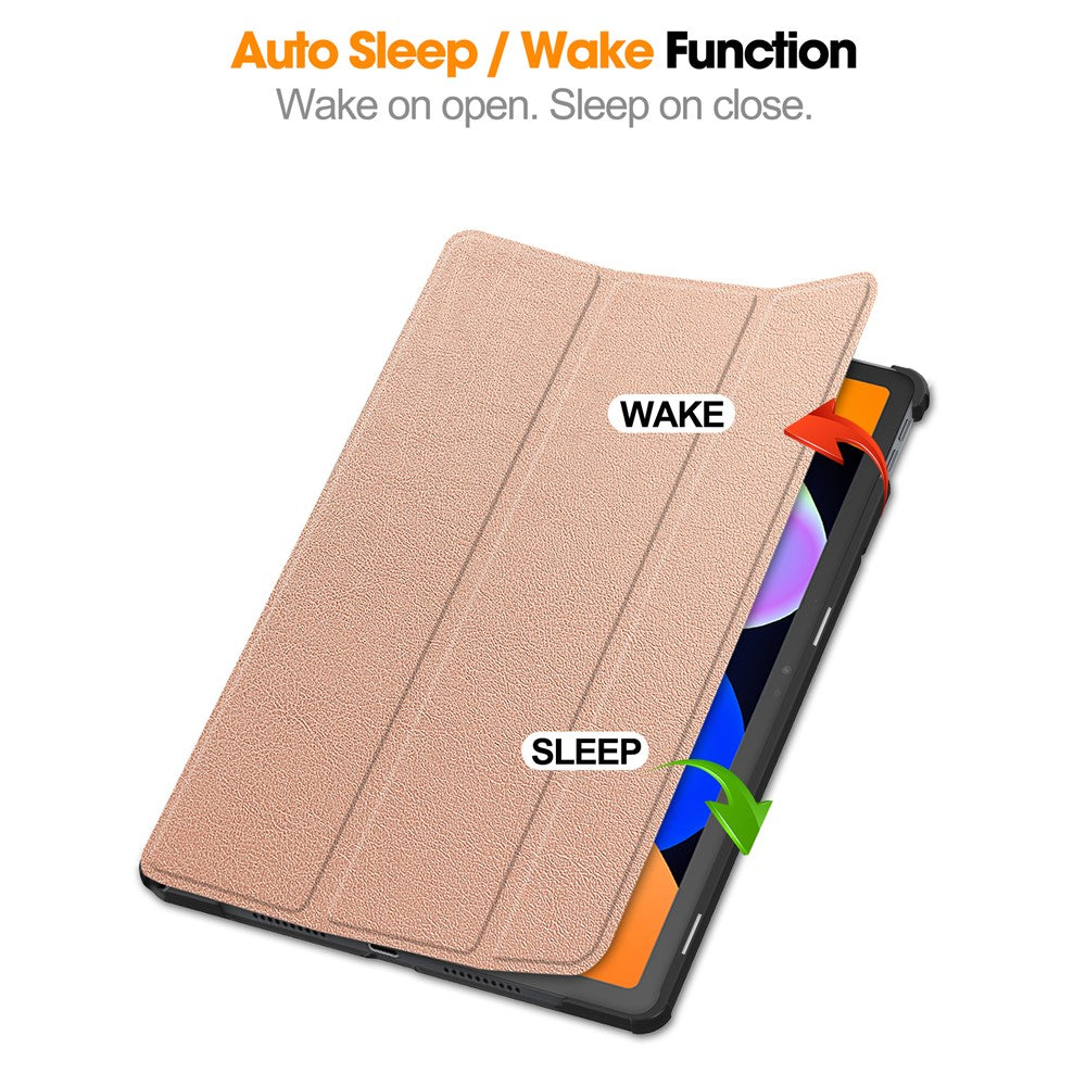 For Lenovo Idea Tab (TB336ZU / TB336FU) / Xiaoxin Pad 11 2025 Case Anti-Drop Leather Stand Tablet Cover - Rose Gold