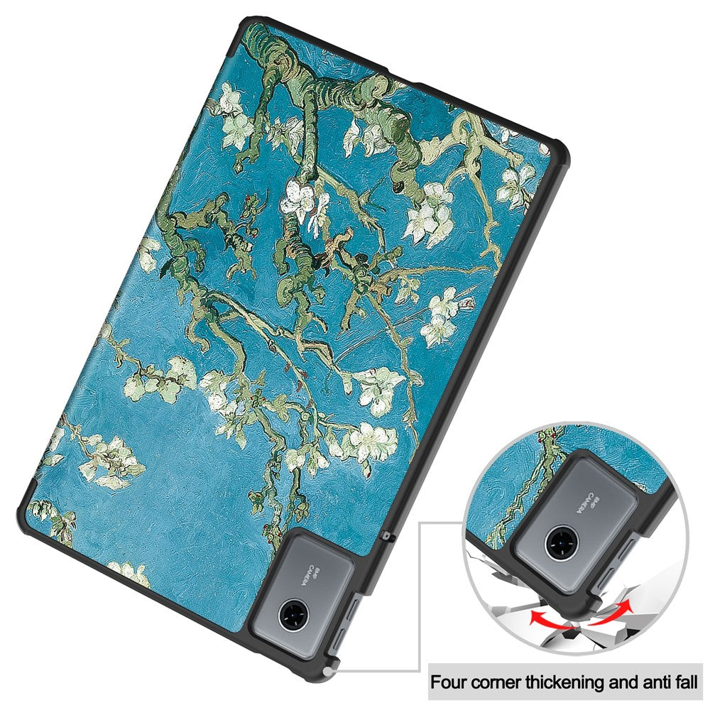 For Lenovo Idea Tab / Xiaoxin Pad 11 2025 Case Pattern Print Leather Stand Tablet Cover - Apricot