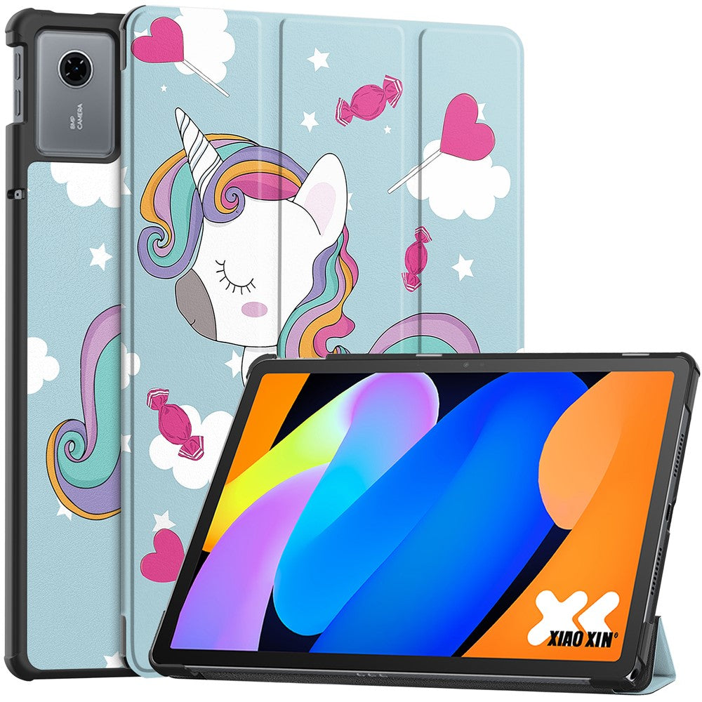 For Lenovo Idea Tab / Xiaoxin Pad 11 2025 Case Pattern Print Leather Stand Tablet Cover - Horse