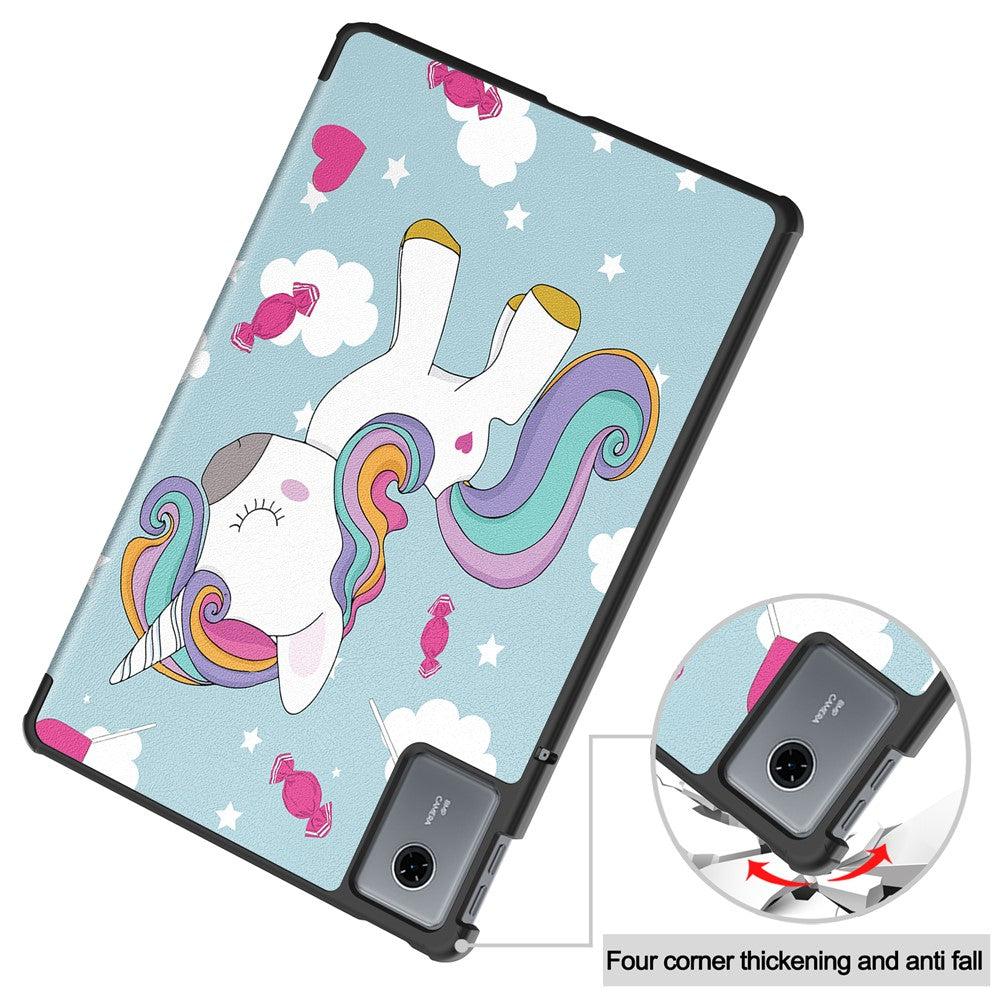 For Lenovo Idea Tab / Xiaoxin Pad 11 2025 Case Pattern Print Leather Stand Tablet Cover - Horse