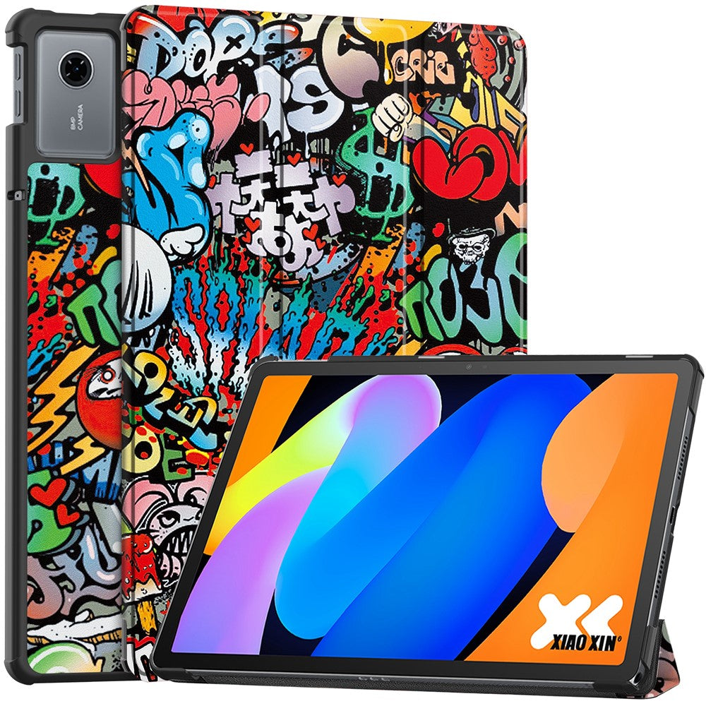 For Lenovo Idea Tab / Xiaoxin Pad 11 2025 Case Pattern Print Leather Stand Tablet Cover - Graffiti