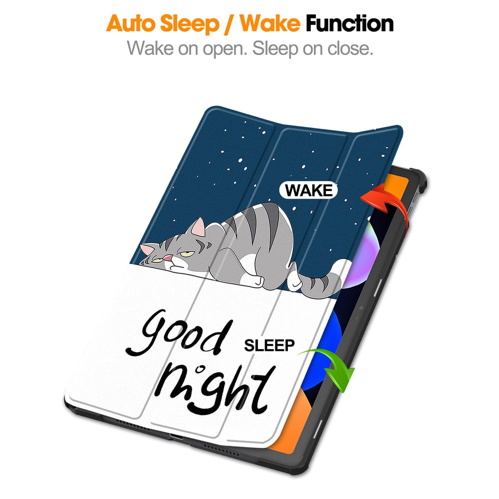 For Lenovo Idea Tab / Xiaoxin Pad 11 2025 Case Pattern Print Leather Stand Tablet Cover - Cat