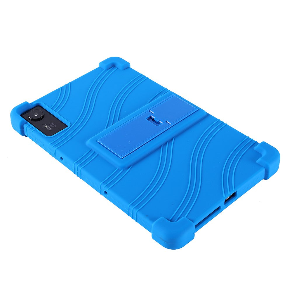 For Lenovo Legion Y700 (2025) Silicone Case with Kickstand Rugged Protective Cover - Dark Blue