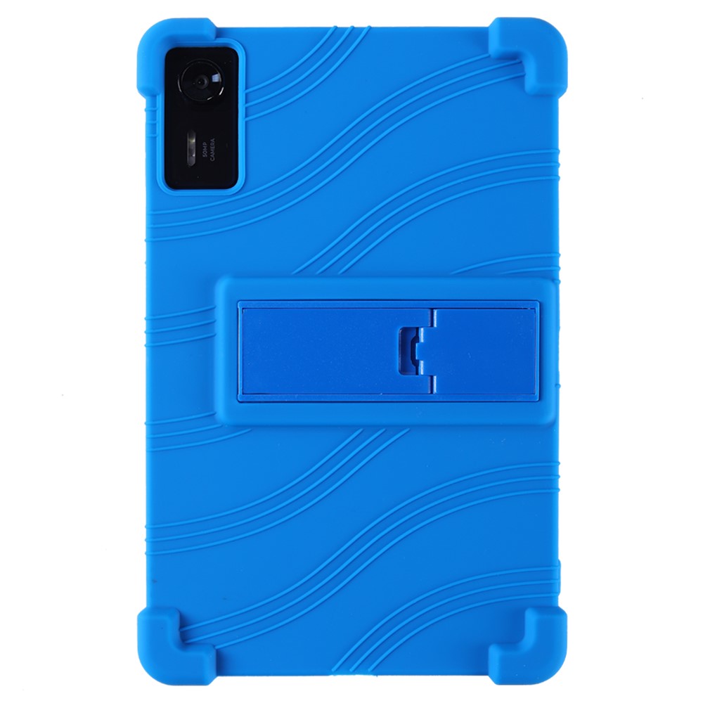 For Lenovo Legion Y700 (2025) Silicone Case with Kickstand Rugged Protective Cover - Dark Blue