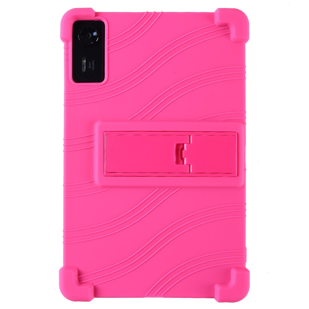 For Lenovo Legion Y700 (2025) Silicone Case with Kickstand Rugged Protective Cover - Rose