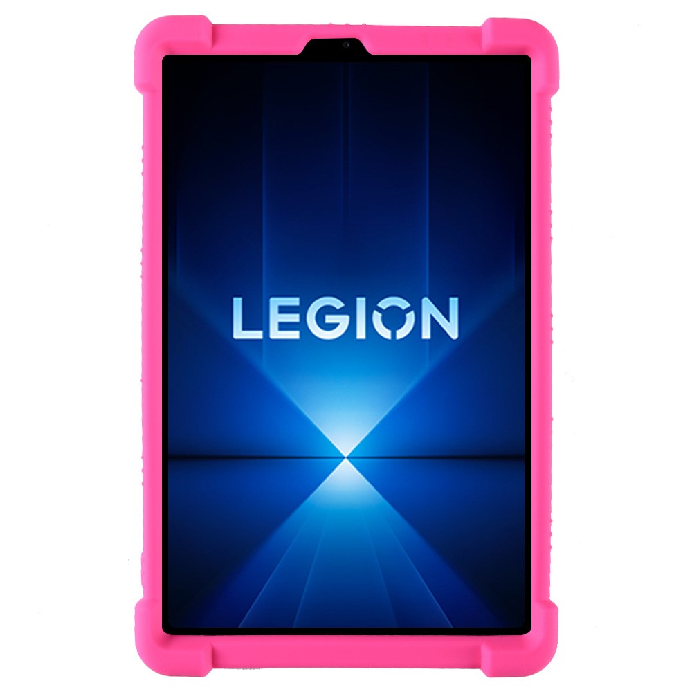 For Lenovo Legion Y700 (2025) Silicone Case with Kickstand Rugged Protective Cover - Rose