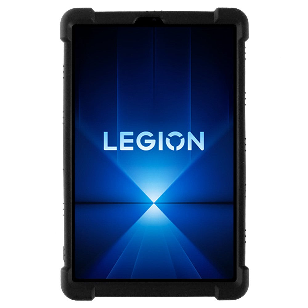For Lenovo Legion Y700 (2025) Silicone Case with Kickstand Rugged Protective Cover - Black