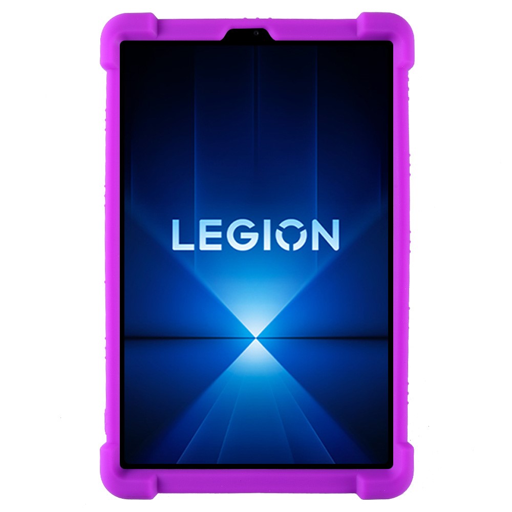 For Lenovo Legion Y700 (2025) Silicone Case with Kickstand Rugged Protective Cover - Purple