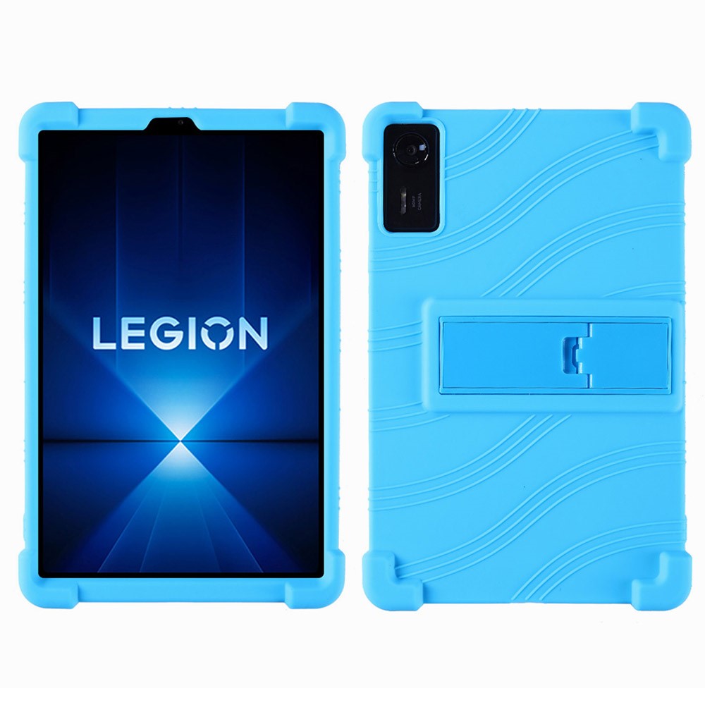 For Lenovo Legion Y700 (2025) Silicone Case with Kickstand Rugged Protective Cover - Baby Blue