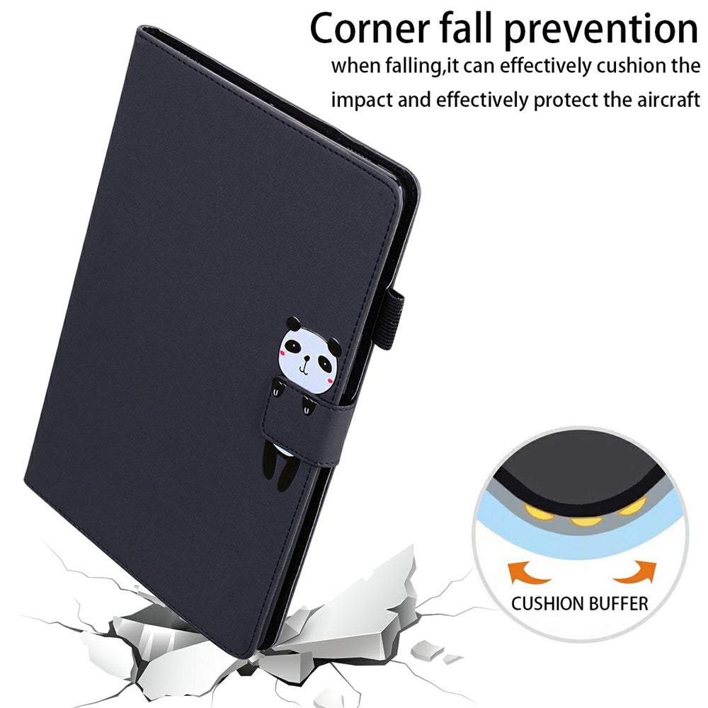 For Lenovo Xiaoxin Pad Pro 12.7 (2025) Case Tablet Stand Leather Cover Card Slots Animal Pattern - Black