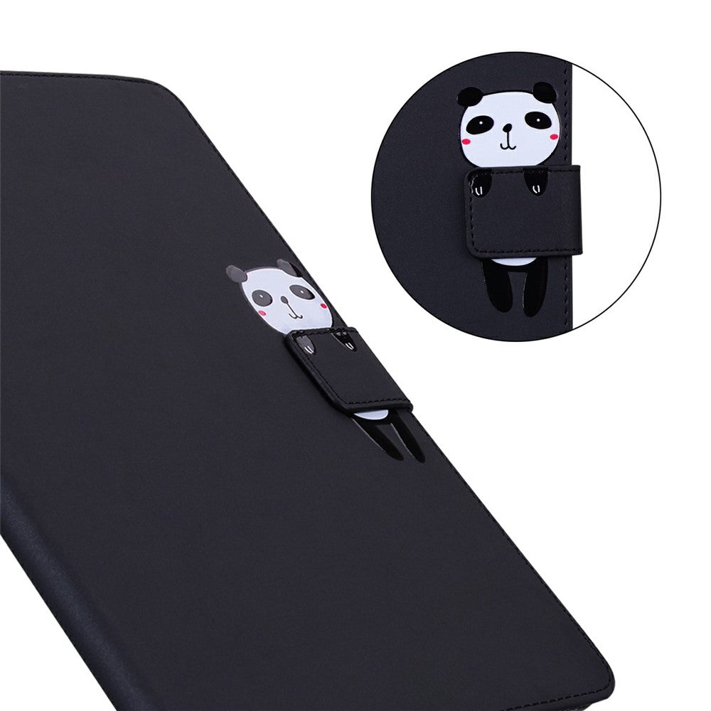 For Lenovo Xiaoxin Pad Pro 12.7 (2025) Case Tablet Stand Leather Cover Card Slots Animal Pattern - Black