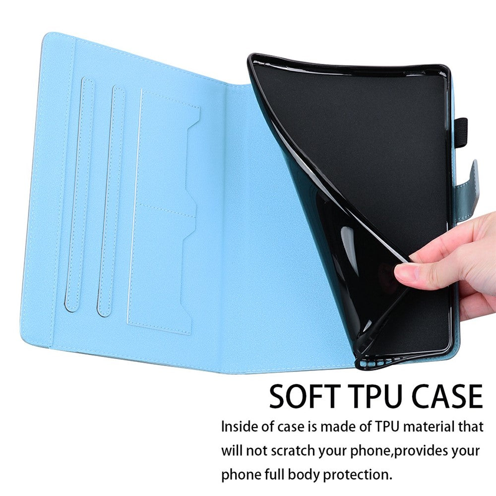 For Lenovo Xiaoxin Pad Pro 12.7 (2025) Case Tablet Stand Leather Cover Card Slots Animal Pattern - Blue