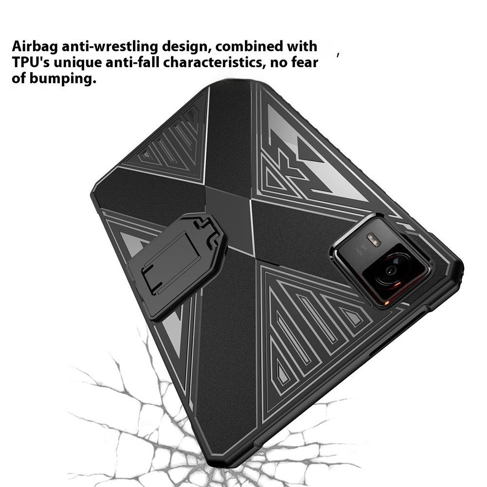 For Lenovo Legion Y700 Gen 4 Case PC Kickstand TPU Anti-Drop Tablet Cover - Dark Grey