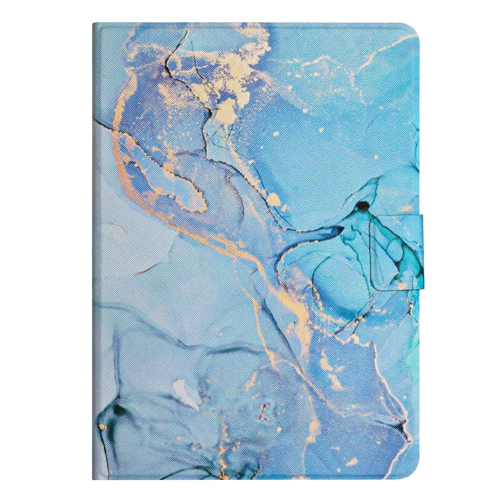 For Lenovo Tab M10 TB-X605F / X505 Adjustable Stand Marble Pattern Tablet Cover PU Leather Card Holder Anti-scratch Case - Blue Marble