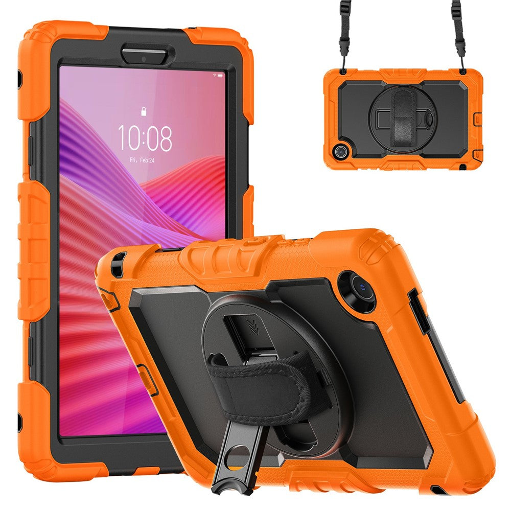 For Lenovo Tab K9 TB305FU Case PC + Silicone Tablet Cover with PET Film and Shoulder Strap - Orange