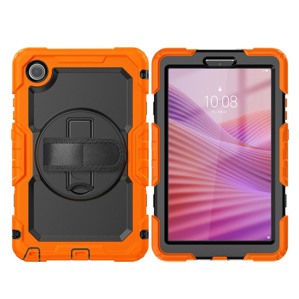 For Lenovo Tab K9 TB305FU Case PC + Silicone Tablet Cover with PET Film and Shoulder Strap - Orange