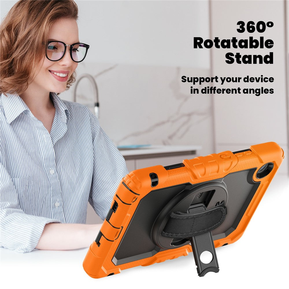 For Lenovo Tab K9 TB305FU Case PC + Silicone Tablet Cover with PET Film and Shoulder Strap - Orange
