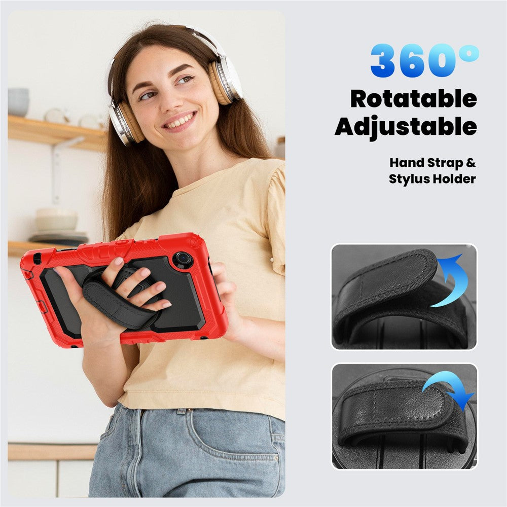 For Lenovo Tab K9 TB305FU Case PC + Silicone Tablet Cover with PET Film and Shoulder Strap - Red