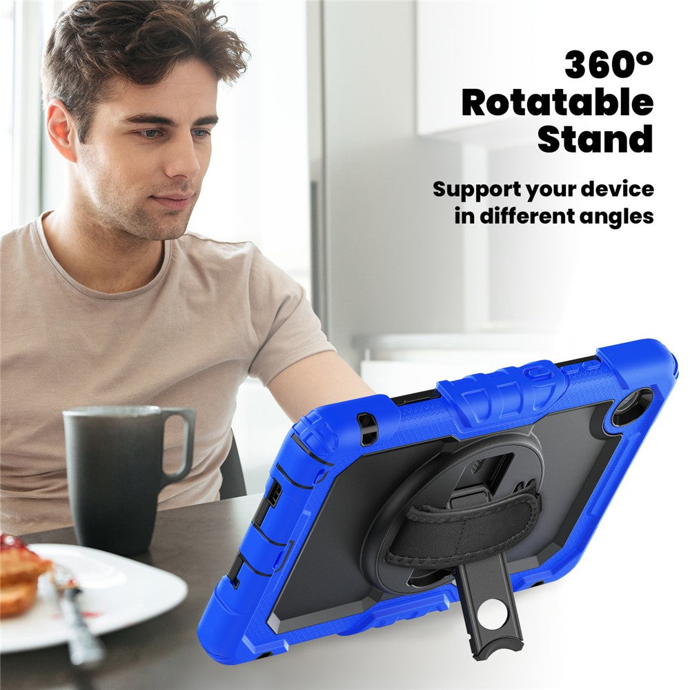 For Lenovo Tab K9 TB305FU Case PC + Silicone Tablet Cover with PET Film and Shoulder Strap - Dark Blue