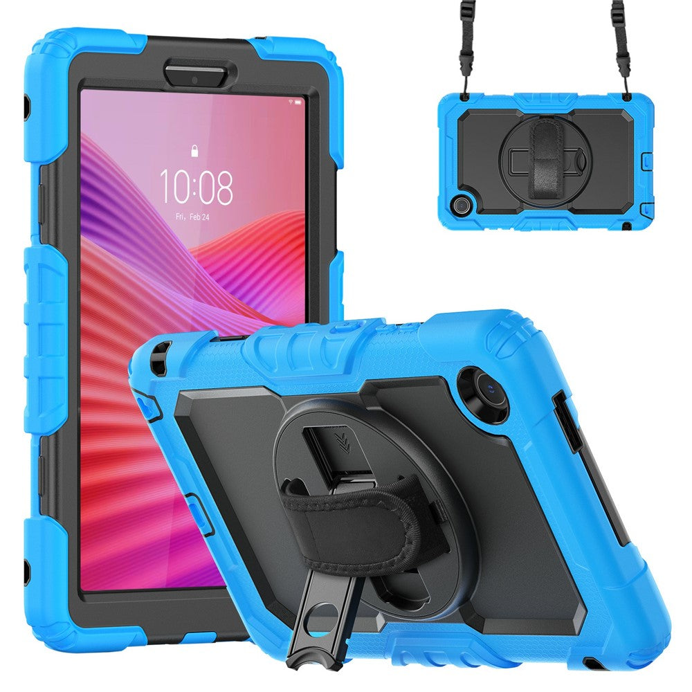 For Lenovo Tab K9 TB305FU Case PC + Silicone Tablet Cover with PET Film and Shoulder Strap - Baby Blue
