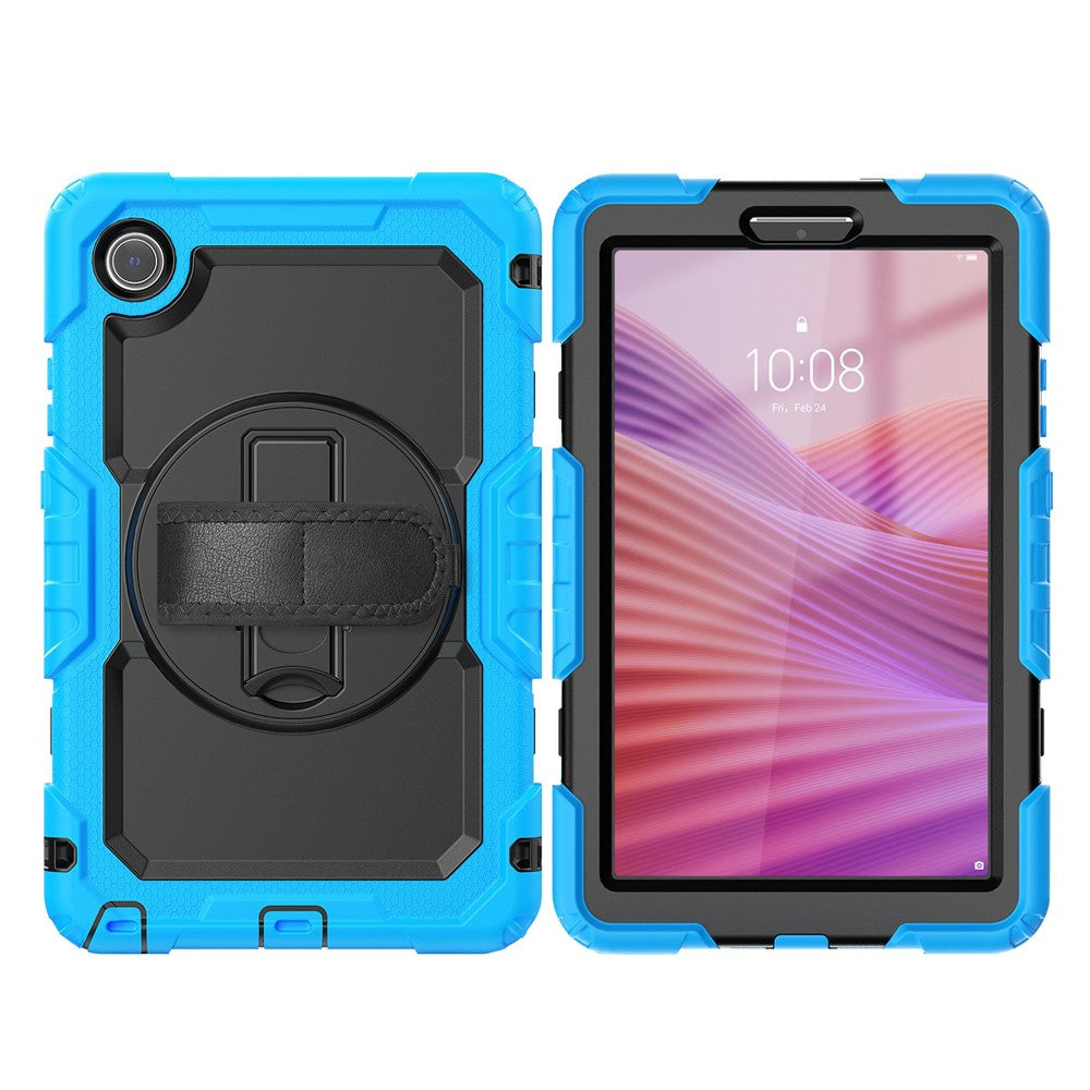 For Lenovo Tab K9 TB305FU Case PC + Silicone Tablet Cover with PET Film and Shoulder Strap - Baby Blue