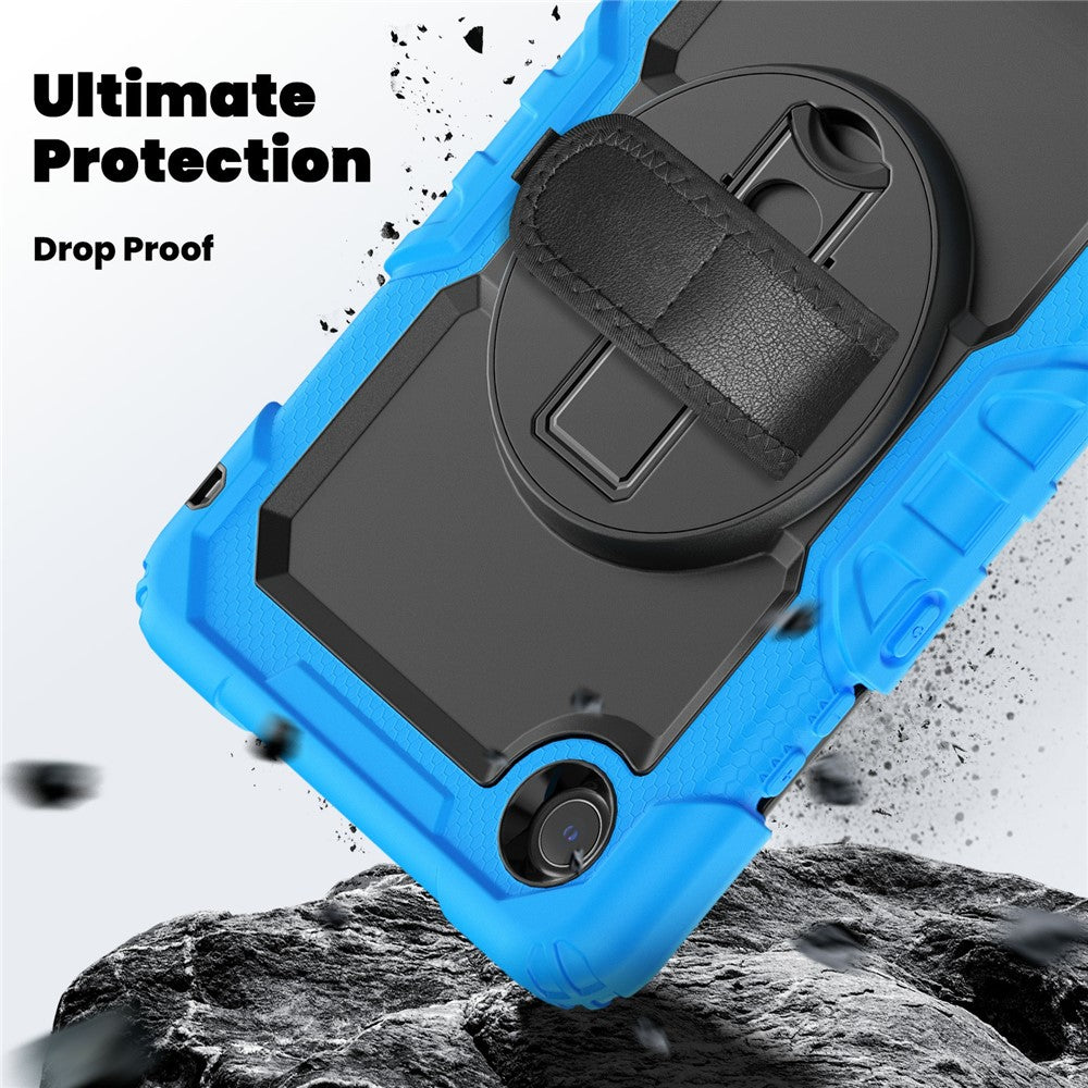 For Lenovo Tab K9 TB305FU Case PC + Silicone Tablet Cover with PET Film and Shoulder Strap - Baby Blue