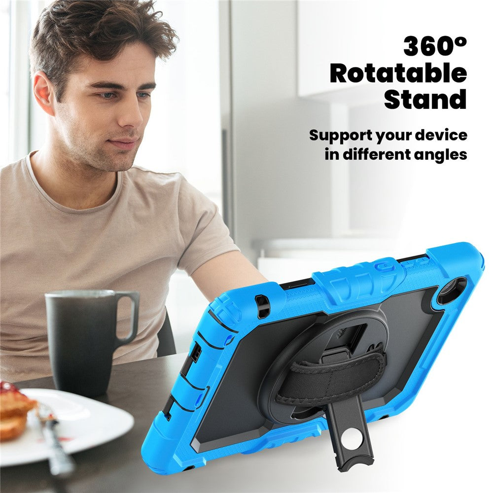 For Lenovo Tab K9 TB305FU Case PC + Silicone Tablet Cover with PET Film and Shoulder Strap - Baby Blue