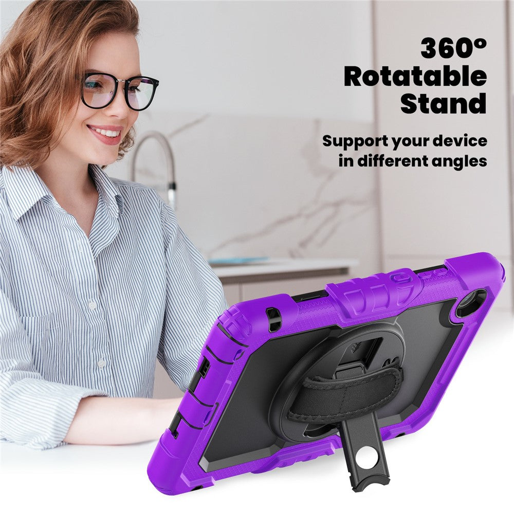For Lenovo Tab K9 TB305FU Case PC + Silicone Tablet Cover with PET Film and Shoulder Strap - Purple