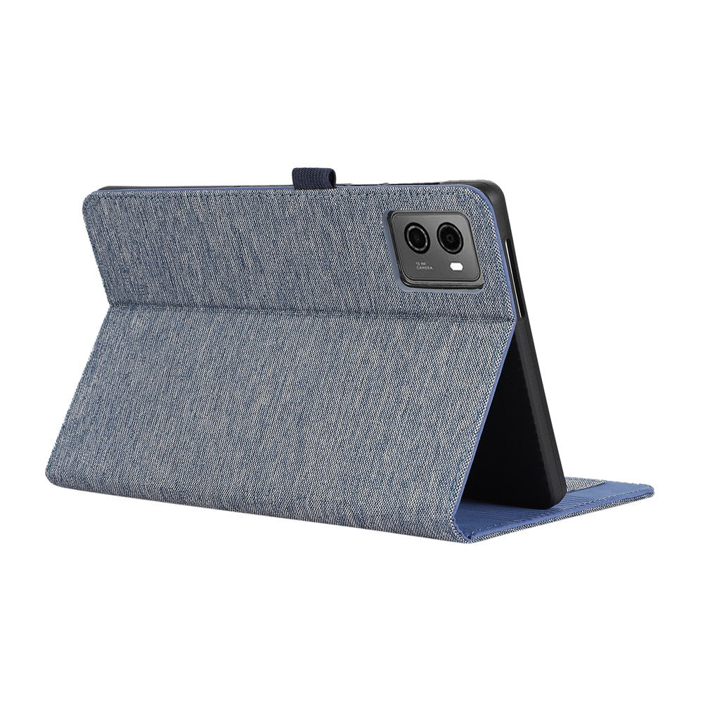 For Lenovo Legion Y700 Gen 4 Case with Stand Card Holder Cloth Texture Leather Tablet Cover - Blue