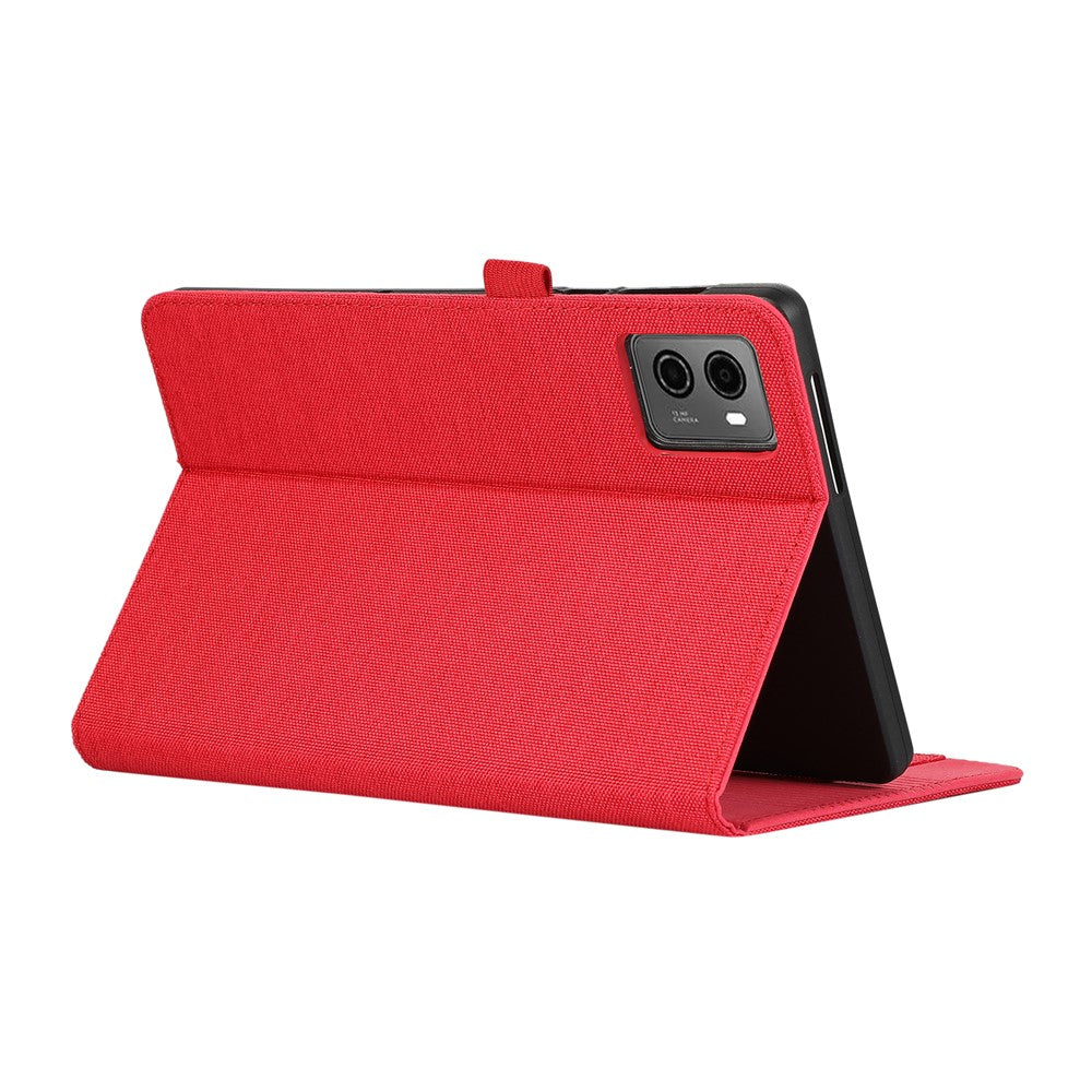 For Lenovo Legion Y700 Gen 4 Case with Stand Card Holder Cloth Texture Leather Tablet Cover - Red