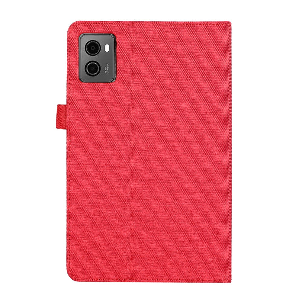 For Lenovo Legion Y700 Gen 4 Case with Stand Card Holder Cloth Texture Leather Tablet Cover - Red