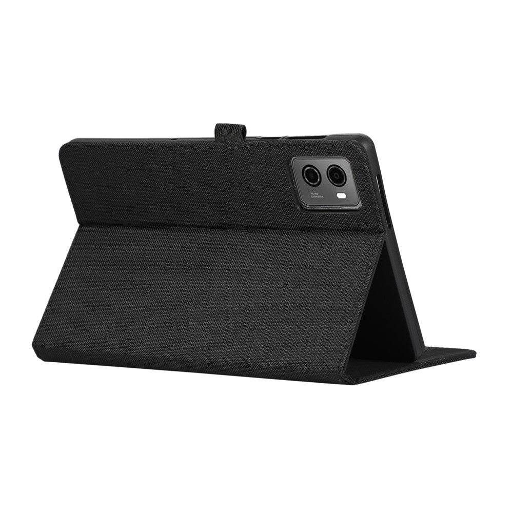 For Lenovo Legion Y700 Gen 4 Case with Stand Card Holder Cloth Texture Leather Tablet Cover - Black