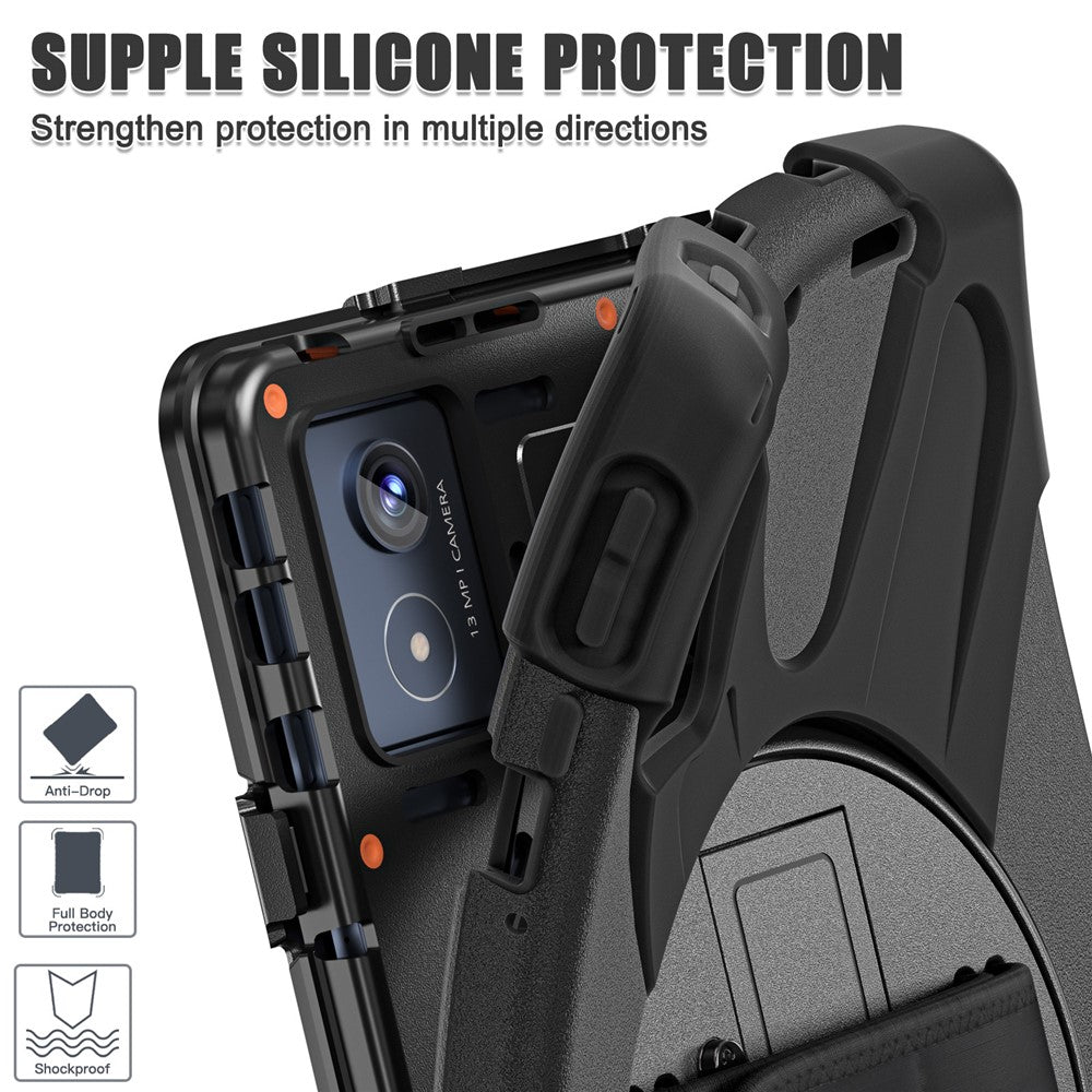 For Lenovo Tab K11 Plus / Zhaoyang K11 B352FU, TB230XC Case Kickstand PC + Silicone Tablet Cover - Black