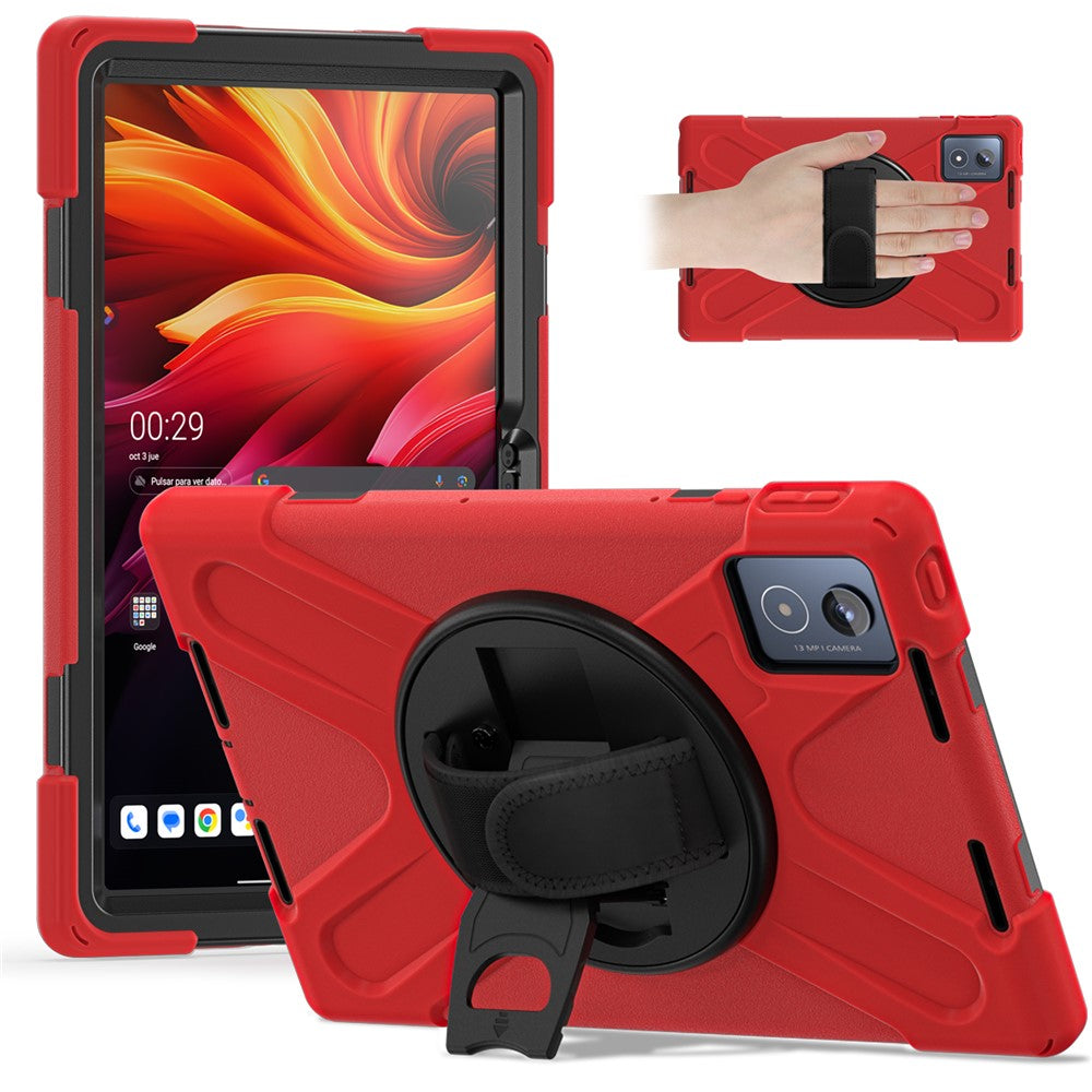 For Lenovo Tab K11 Plus / Zhaoyang K11 B352FU, TB230XC Case Kickstand PC + Silicone Tablet Cover - Red