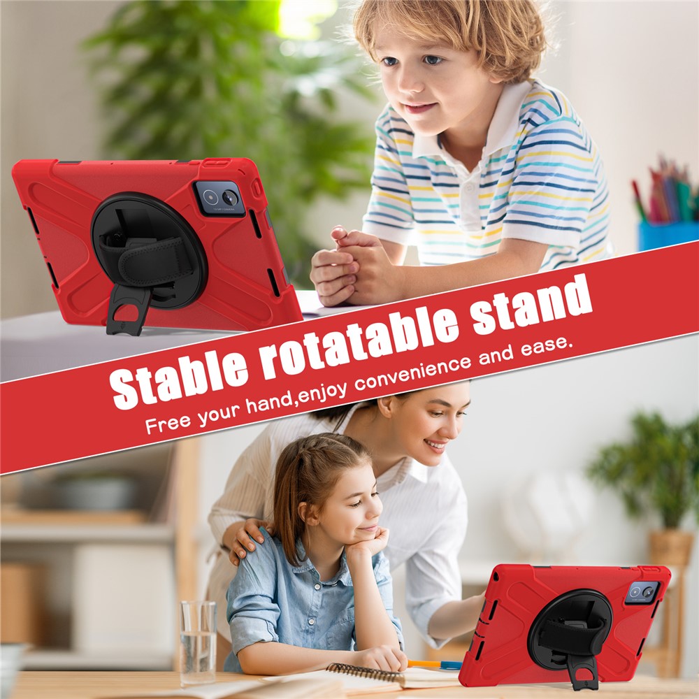 For Lenovo Tab K11 Plus / Zhaoyang K11 B352FU, TB230XC Case Kickstand PC + Silicone Tablet Cover - Red