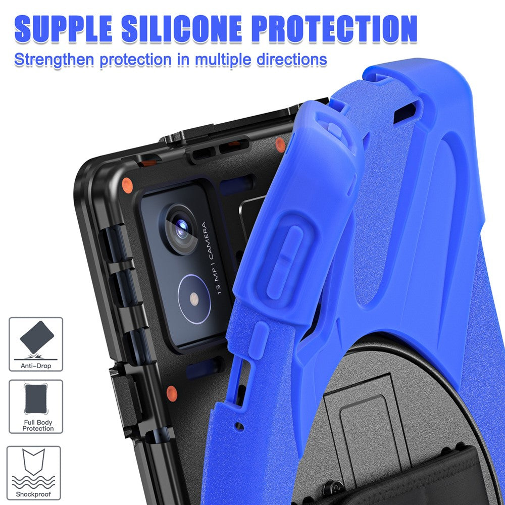 For Lenovo Tab K11 Plus / Zhaoyang K11 B352FU, TB230XC Case Kickstand PC + Silicone Tablet Cover - Blue