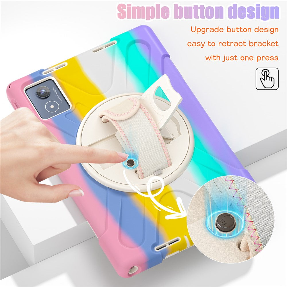 For Lenovo Tab K11 Plus / Zhaoyang K11 B352FU, TB230XC Case Kickstand PC + Silicone Tablet Cover - Colorful Pink