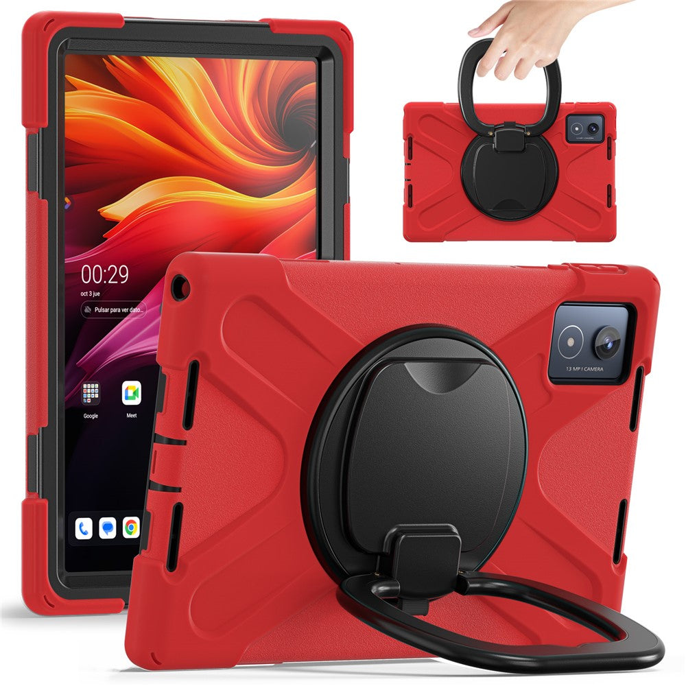 For Lenovo Tab K11 Plus / Zhaoyang K11 B352FU, TB230XC Case TPU + PC + Silicone Tablet Cover Kickstand - Red