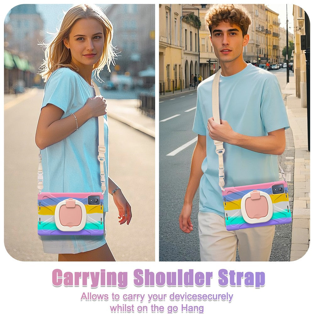 For Lenovo Tab K11 Plus / Zhaoyang K11 B352FU, TB230XC Case with Shoulder Strap TPU + PC + Silicone Kickstand Tablet Cover - Multi-color