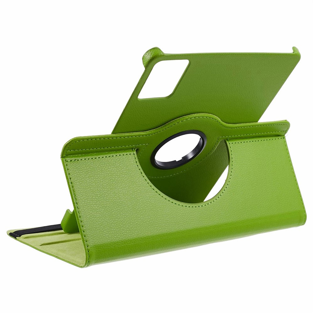 For Lenovo Idea Tab TB336ZU, TB336FU / Xiaoxin Pad 11 2025 Case Rotating Stand PU Leather + PC Tablet Cover with Elastic Band - Green