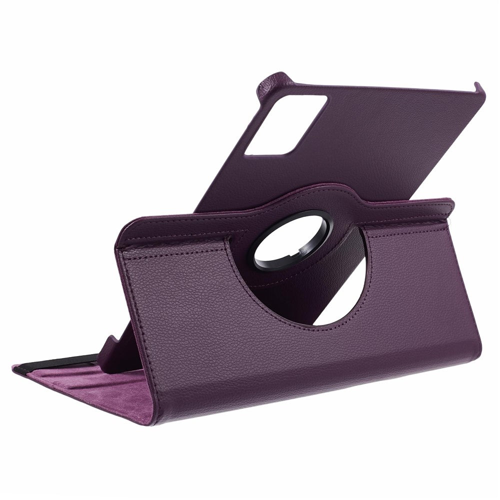 For Lenovo Idea Tab TB336ZU, TB336FU / Xiaoxin Pad 11 2025 Case Rotating Stand PU Leather + PC Tablet Cover with Elastic Band - Purple